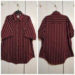 Big & Tall 2XLT Ely Cattleman Striped Pearl Snap Western Cowboy Trucker Shirt